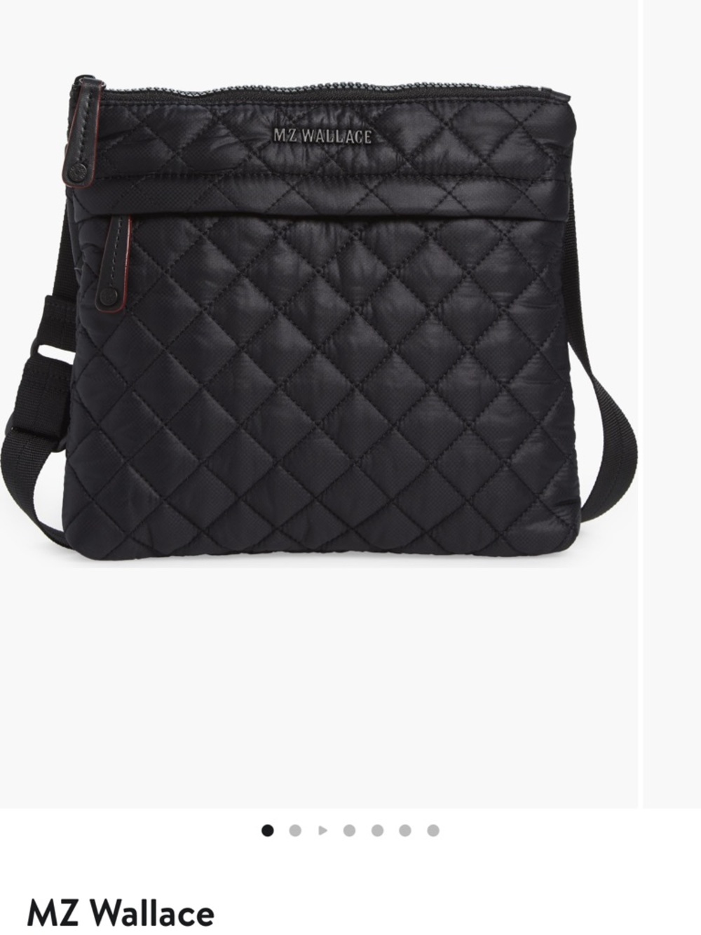 MZ Wallace Metro Flat Xbody Black Quilted Messenger Crossbody - Picture 9 of 12